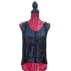 Vintage Black Sequin Tank